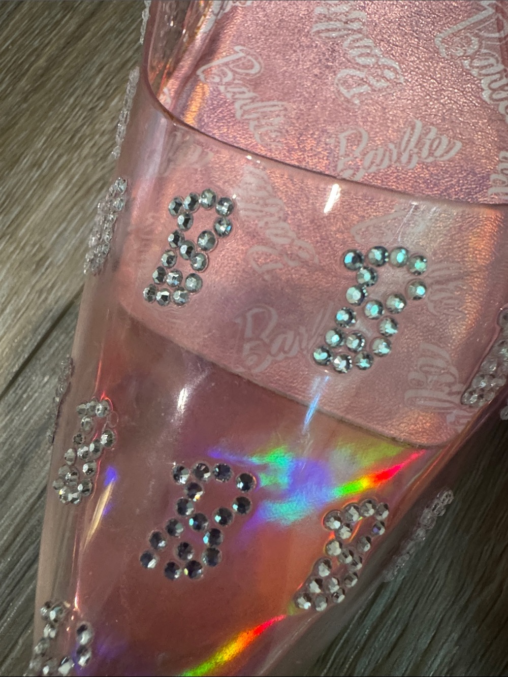 Barbie Pink Transparent Pointed-Toe High Heels with Logo Print - Picture 15 of 15